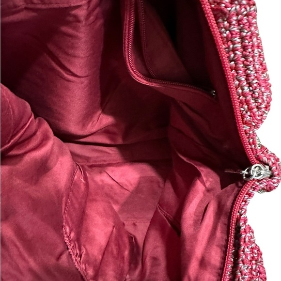 The Sak Multi-Colored Red Green Blue Stripe Hand Crocheted Hobo Shoulder Bag - Picture 4 of 10